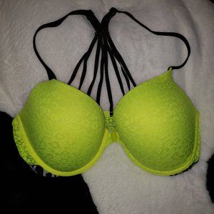 Pink Neon Strappy Bra